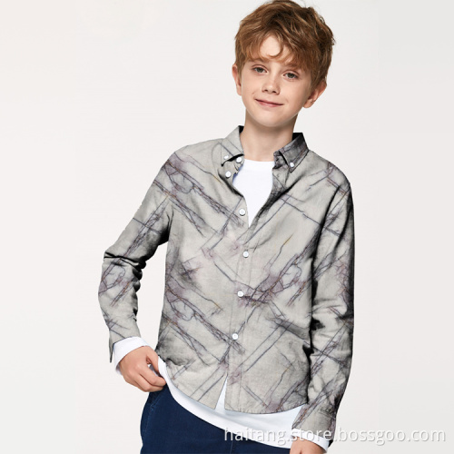 Marbling Print Design Man Shirt Fabric Occupational Apparel